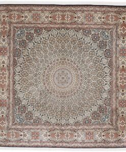 Kashmir Oriental Rug 187 × 183 cm, silk, hand-knotted