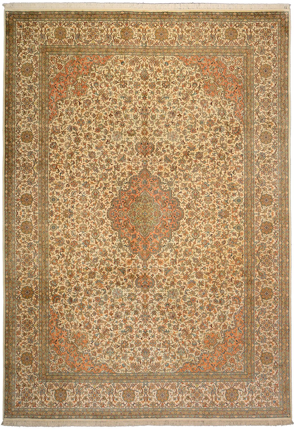 Kashmir Oriental Rug 313 × 221 cm, silk, hand-knotted