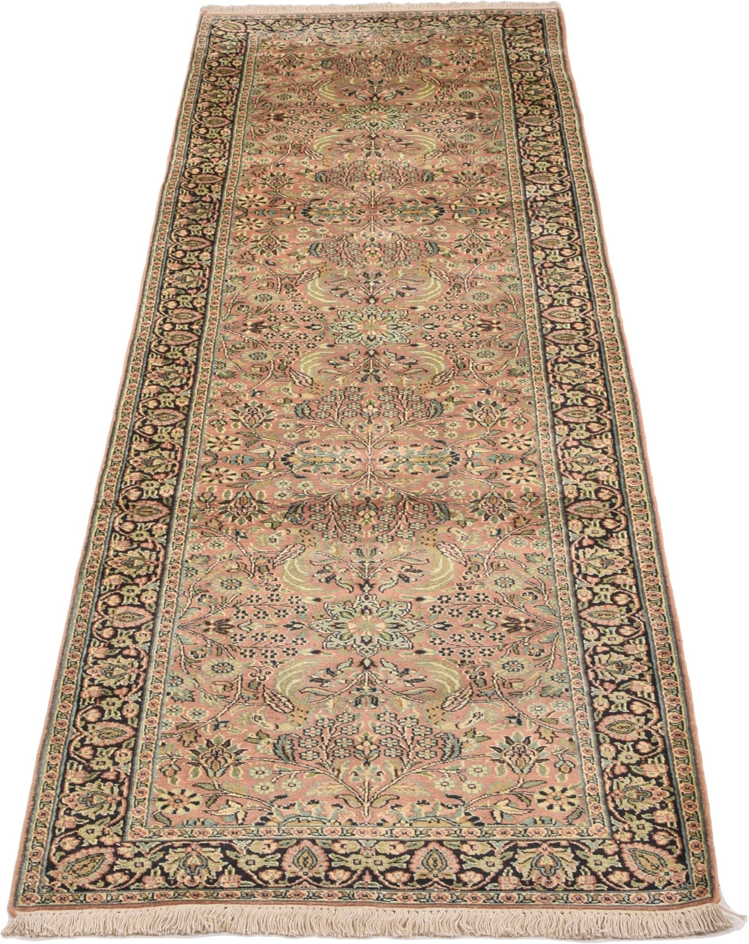 Kashmir Oriental Rug 308 × 83 cm, silk, hand-knotted — view 2