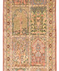 Kashmir Oriental Rug 474 × 83 cm, silk, hand-knotted