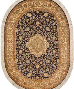 Kashmir Oriental Rug 214 × 150 cm, silk, hand-knotted