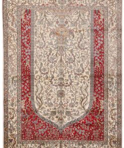 Kashmir Oriental Rug 217 × 153 cm, silk, hand-knotted