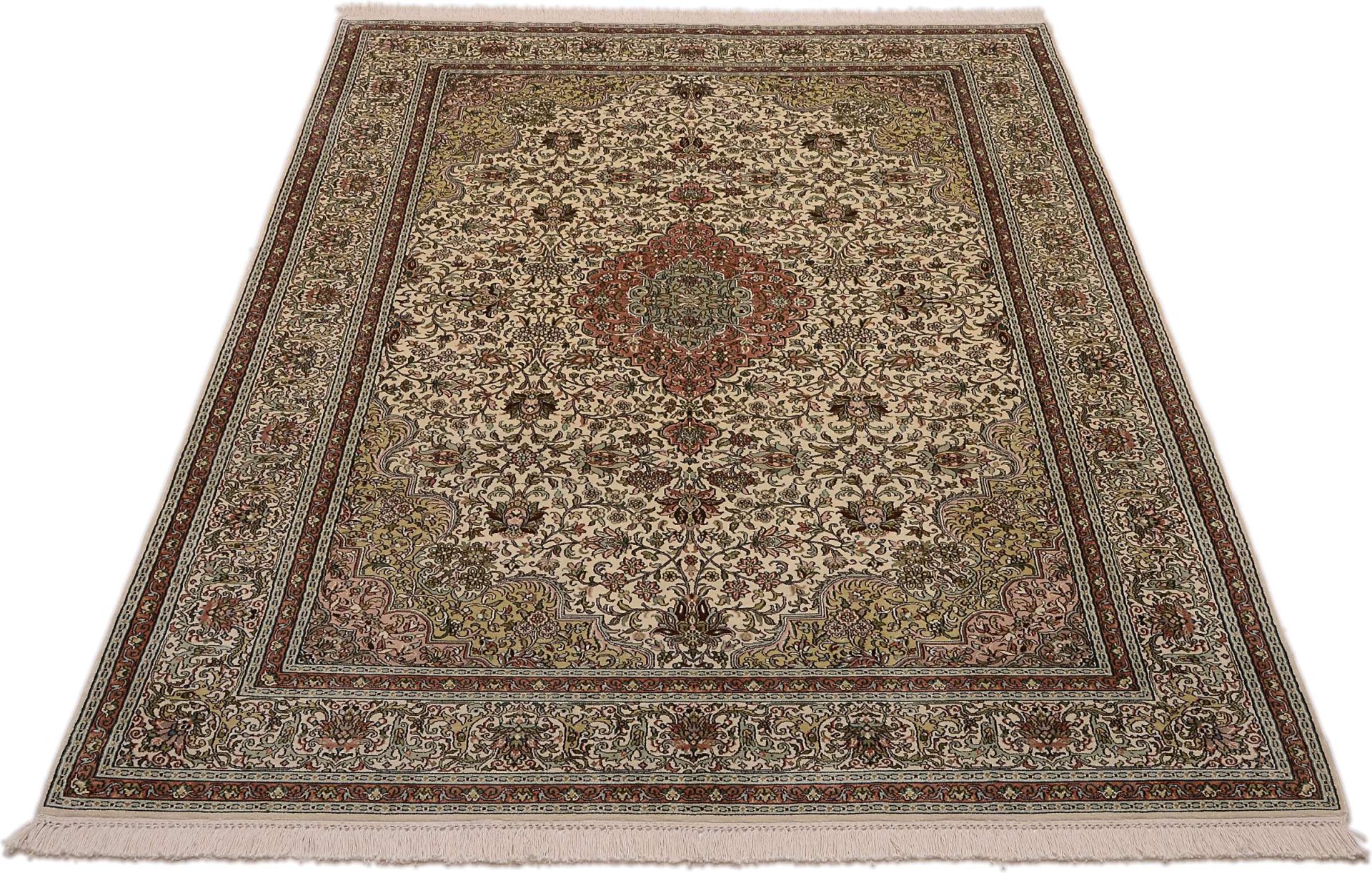 Kashmir Oriental Rug 252 × 169 cm, silk, hand-knotted — view 2