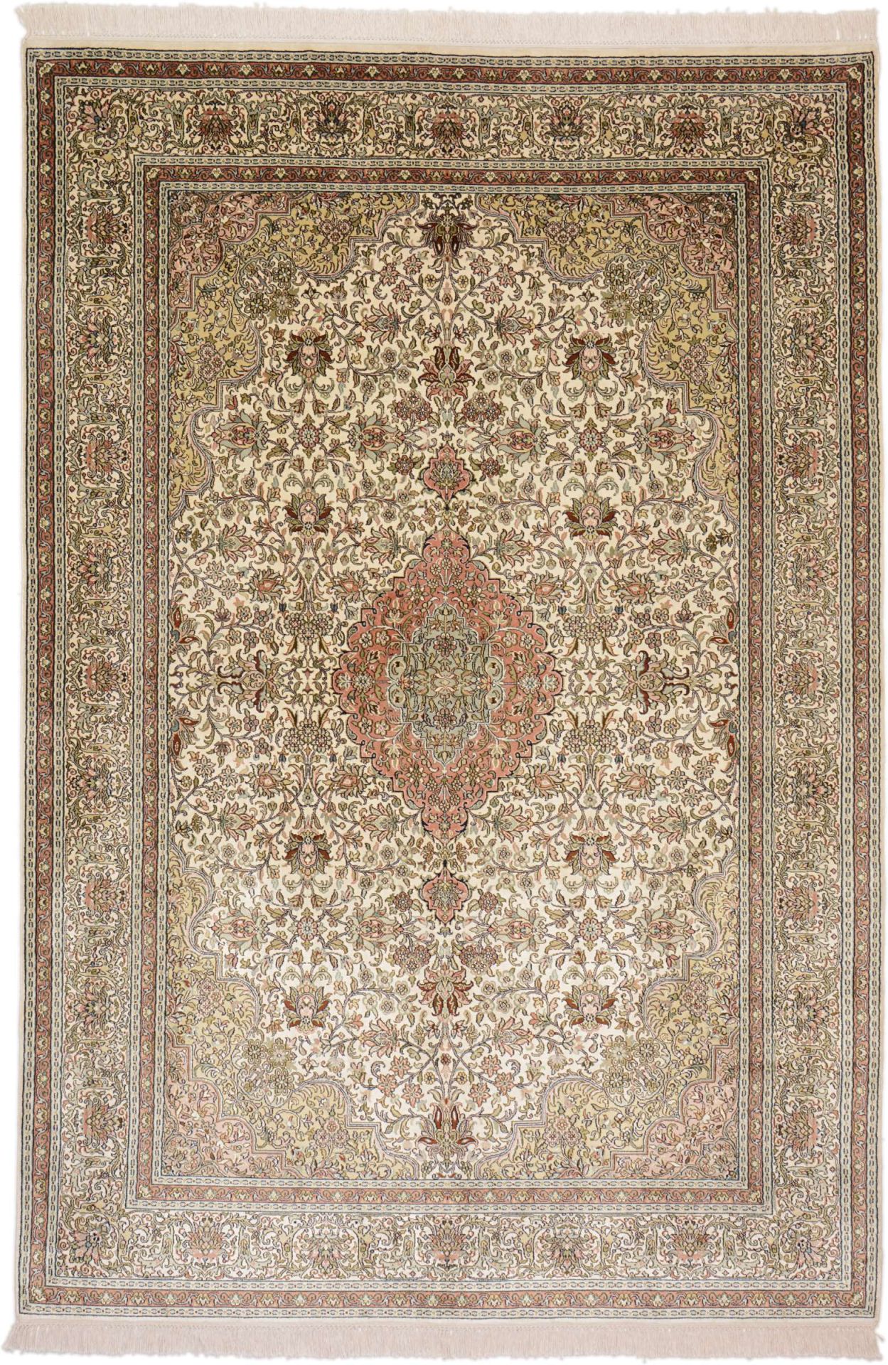 Kashmir Oriental Rug 252 × 169 cm, silk, hand-knotted