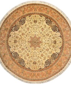 Kashmir Oriental Rug 211 × 210 cm, silk, hand-knotted