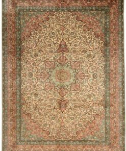Kashmir Oriental Rug 302 × 221 cm, silk, hand-knotted