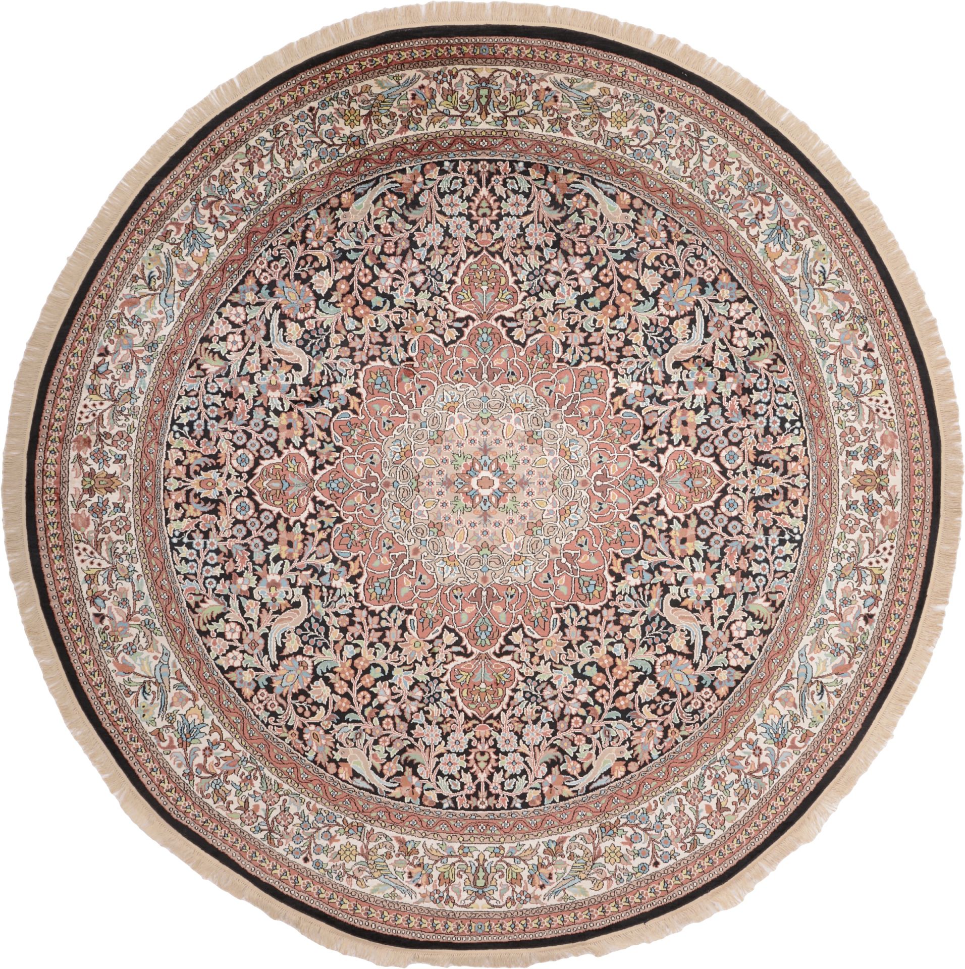 Kashmir Oriental Rug 239 × 237 cm, silk, hand-knotted