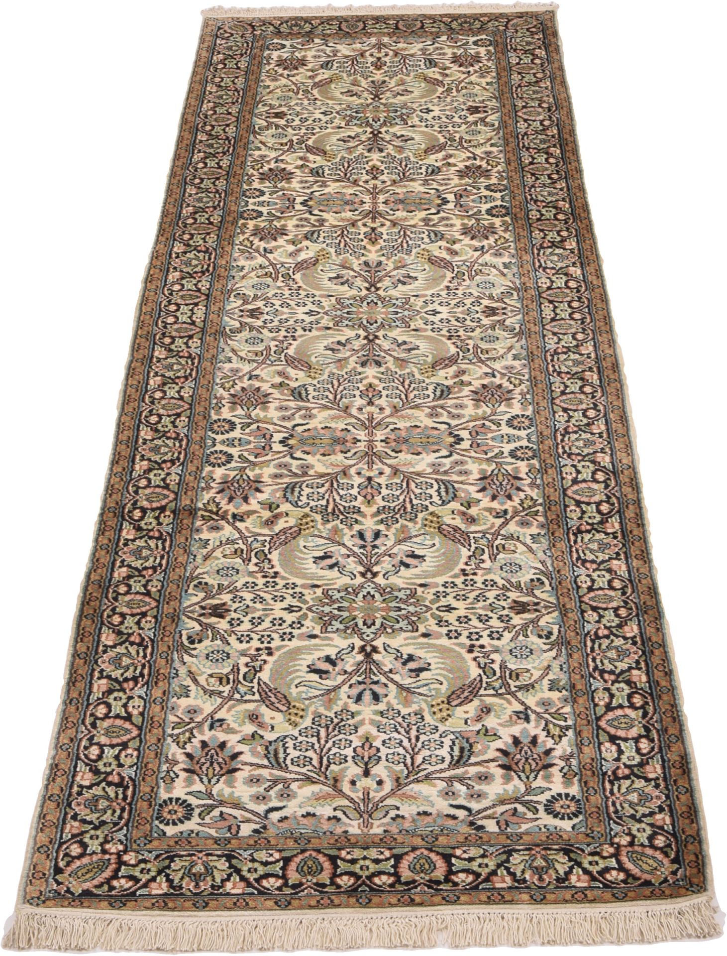 Kashmir Oriental Rug 312 × 83 cm, silk, hand-knotted — view 2