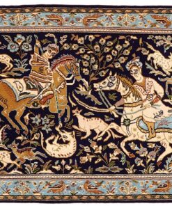Qom Persian Rug 104 × 74 cm, wool & silk, hand-knotted