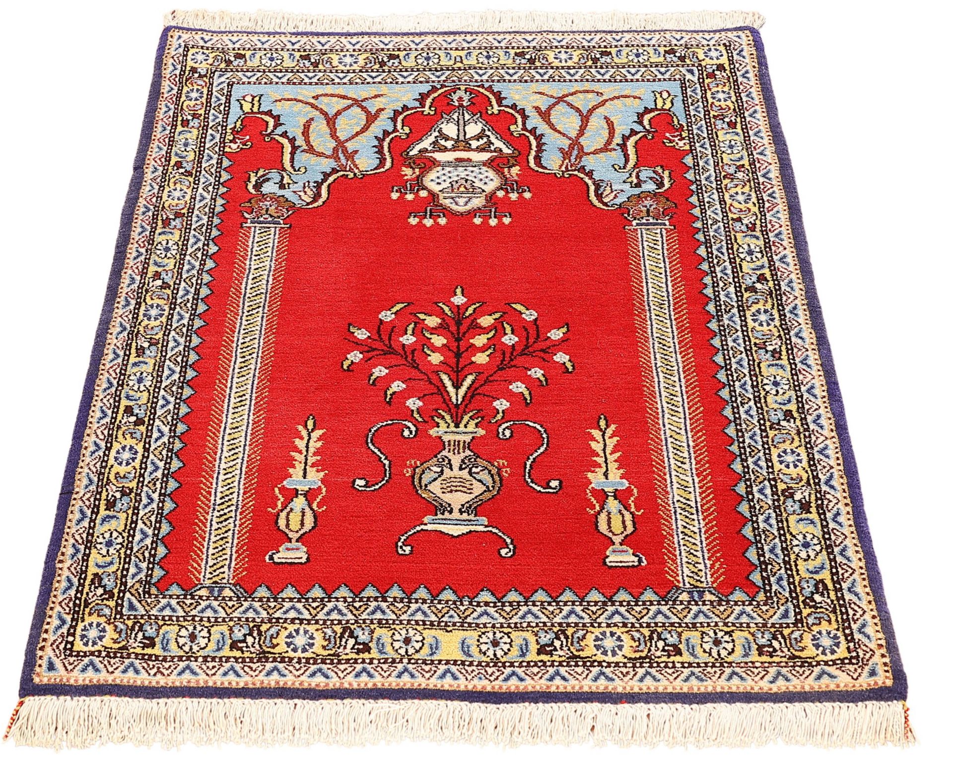 Qom Persian Rug 123 × 84 cm, wool & silk, hand-knotted — view 2