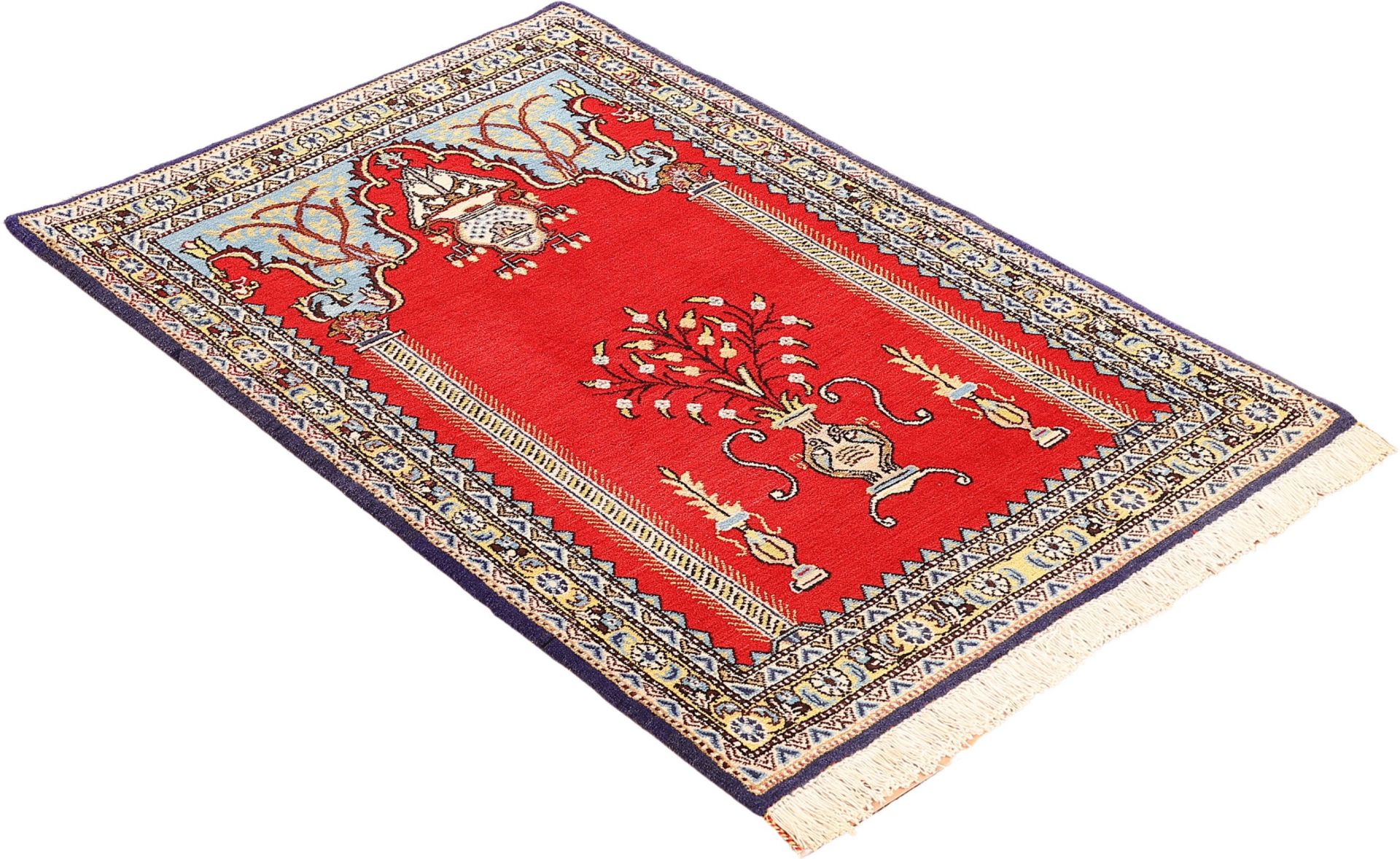 Qom Persian Rug 123 × 84 cm, wool & silk, hand-knotted — view 4